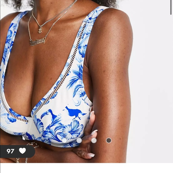 NWT Figleaves Toulouse underwired plunge bikini top US36H bottom US10 - Picture 5 of 15